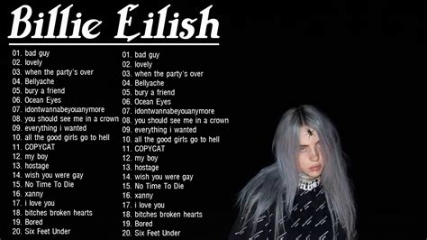 billie eilish songs listed